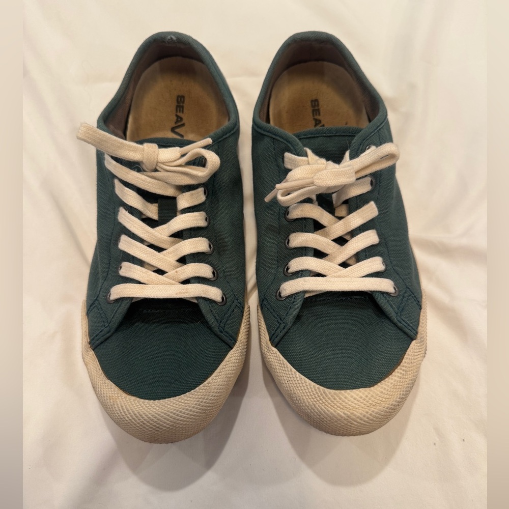 SeaVees Green and Cream Sneakers